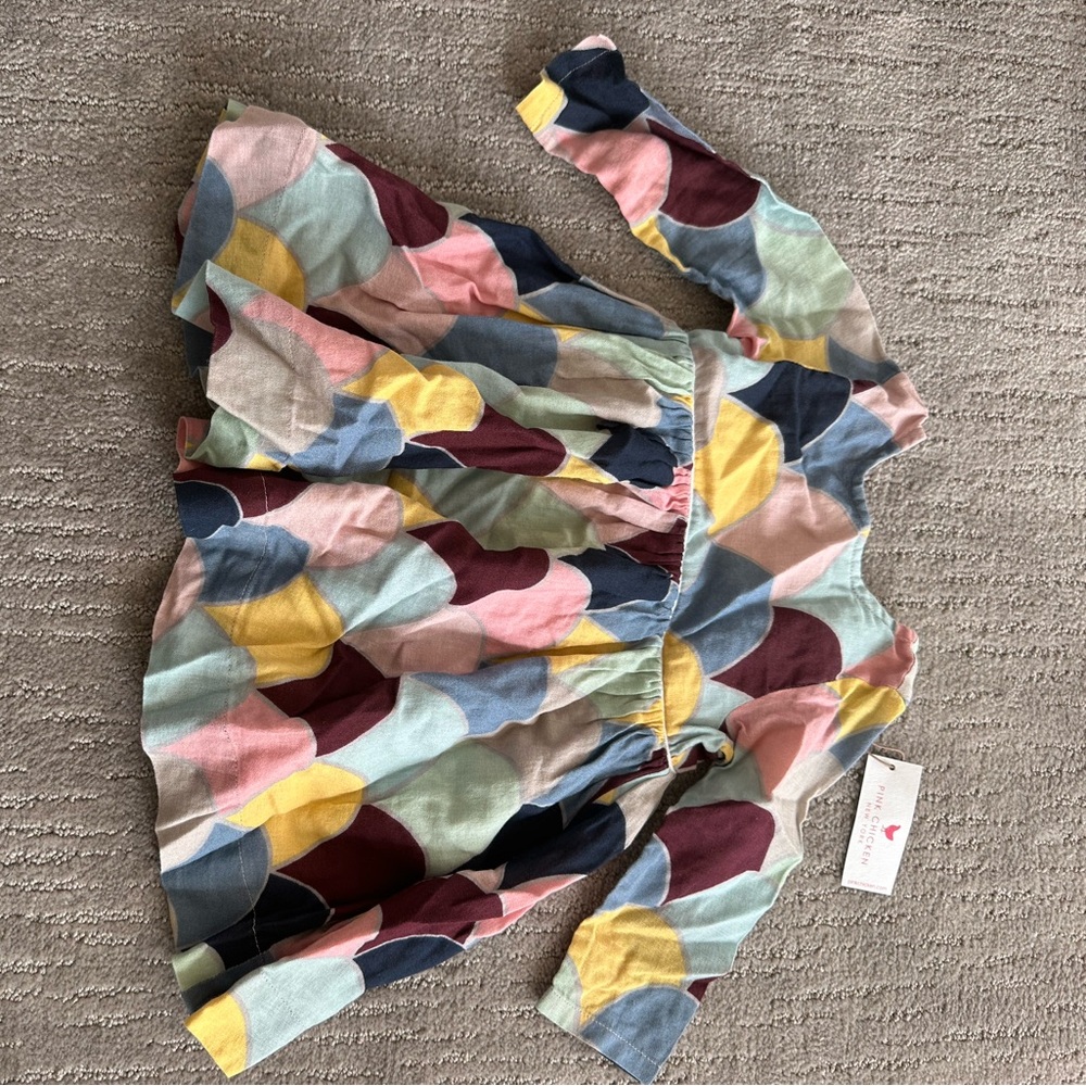 NWT Pink Chicken Dress Scalloped Dress 3-6 months